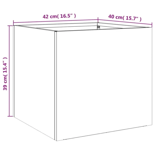 vidaXL Planters 2 pcs White 42x40x39 cm Steel - Image 9