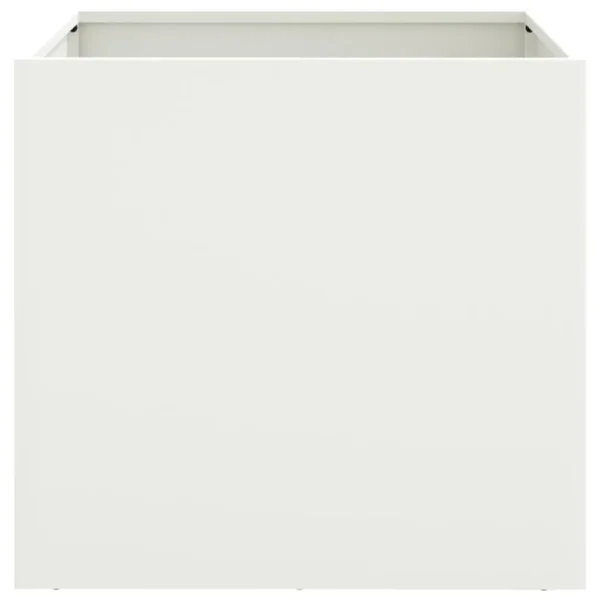 vidaXL Planters 2 pcs White 49x47x46 cm Steel - Image 5