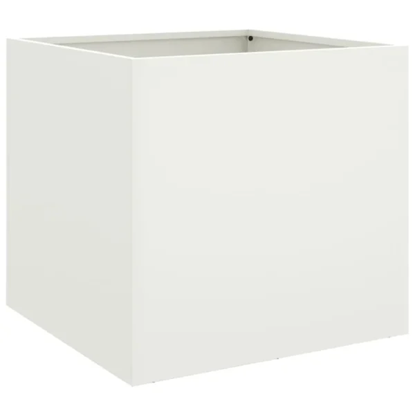 vidaXL Planters 2 pcs White 49x47x46 cm Steel - Image 7