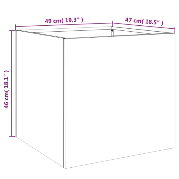 vidaXL Planters 2 pcs White 49x47x46 cm Steel - Image 10