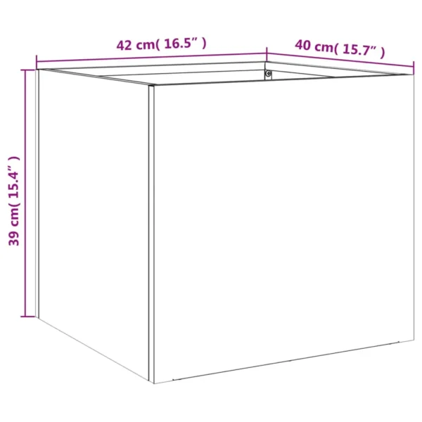 vidaXL Planters 2 pcs White 42x40x39 cm Steel - Image 10