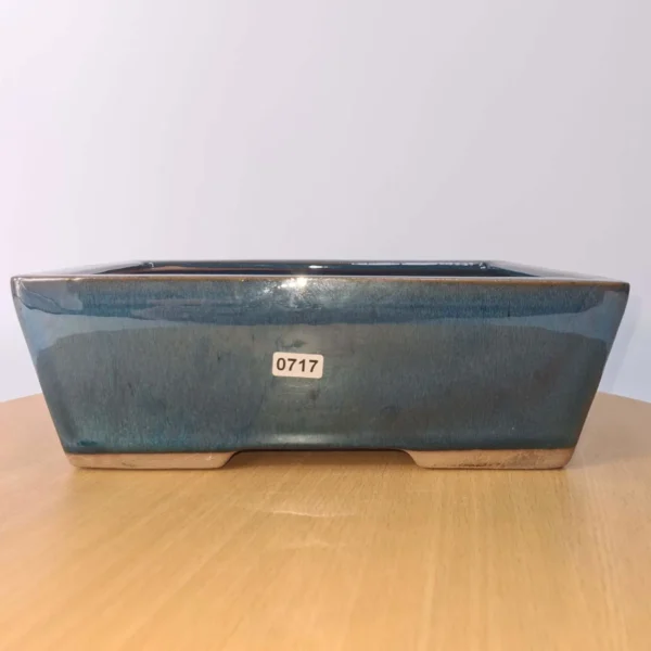 25cm Glazed Bonsai Pot | Rectangle | 25cm x 18cm x 9cm | Blue