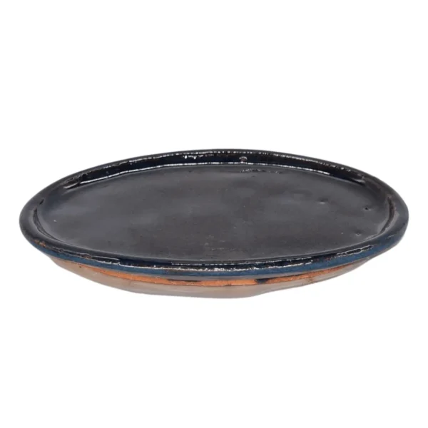 15cm Glazed Bonsai Pot Drip Tray | Oval - Image 2