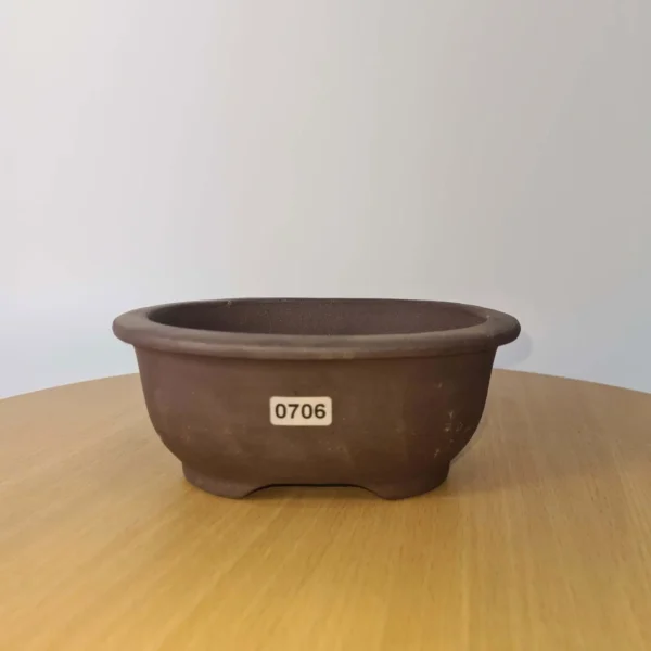 16cm Unglazed Bonsai Pot | Oval | 16cm x 13cm x 7cm | Brown