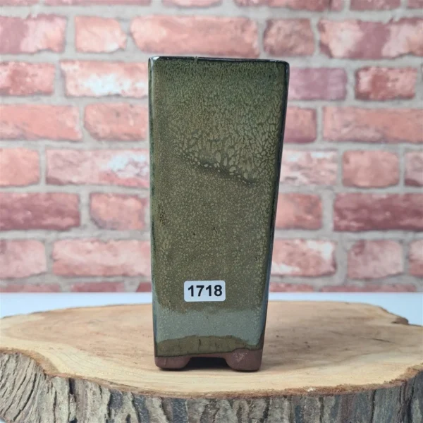 7cm Glazed Bonsai Pot | Cascade | 7cm x 15cm | Green