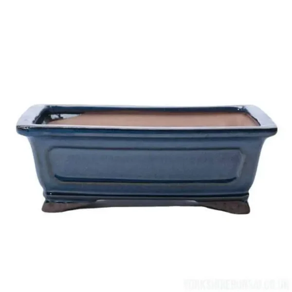 31cm Glazed Bonsai Pot | Rectangle | 31cm x 25cm x 12cm | Rectangle | Blue