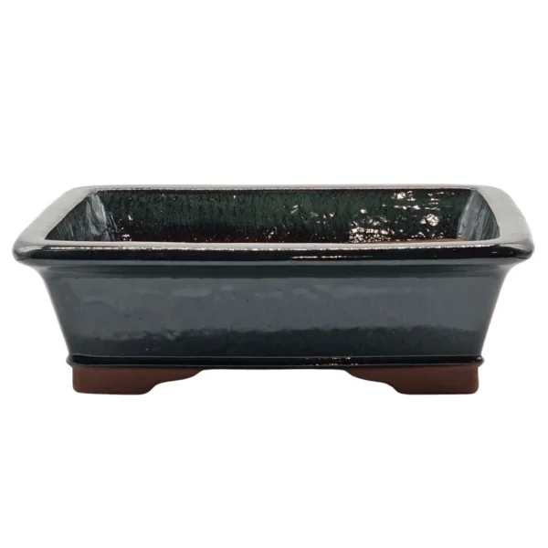 37cm Glazed Bonsai Pot | Rectangle | 37cm x 30cm x 12cm | Rectangle | Green