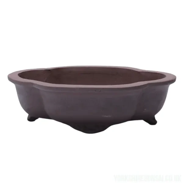 Unglazed Bonsai Pot Floral | 26cm x 21cm x 6cm | YB1129