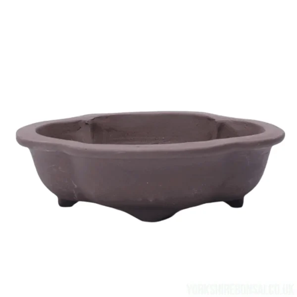 Unglazed Bonsai Pot Floral | 18cm x 15cm x 4cm | YB1122