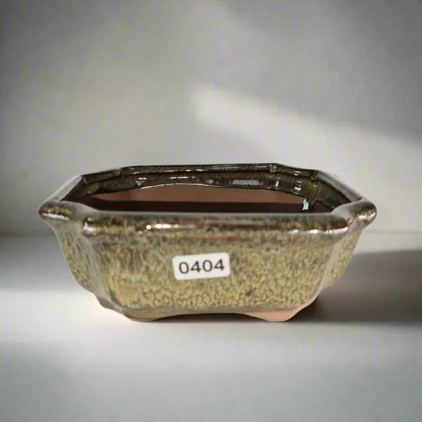 13cm Glazed Bonsai Pot | Rectangle | 13cm x 10cm x 5cm | Green