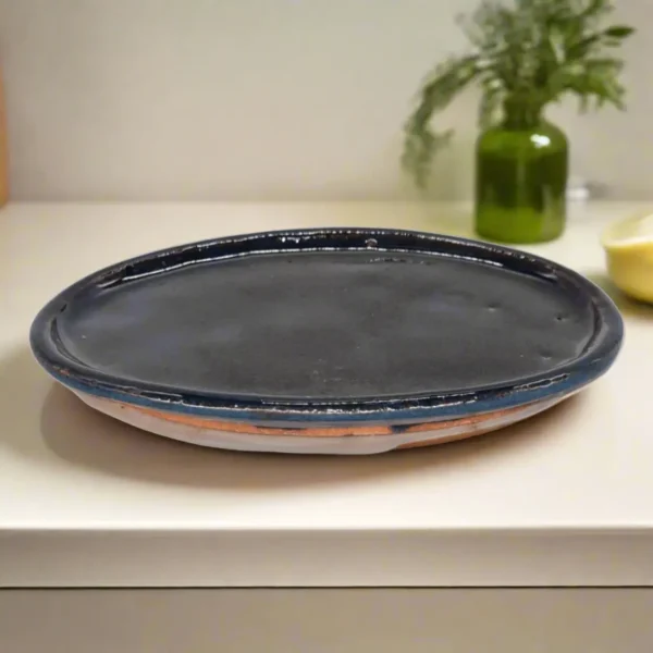 15cm Glazed Bonsai Pot Drip Tray | Oval