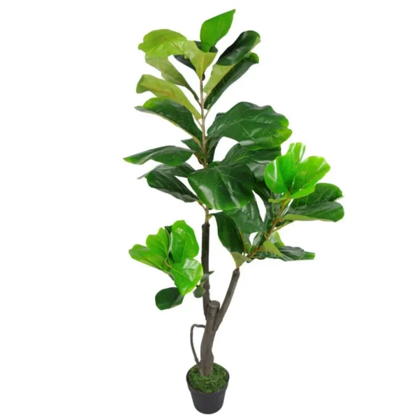 Artificial Plant Fiddle Fig Tree Green 120cm House Trees