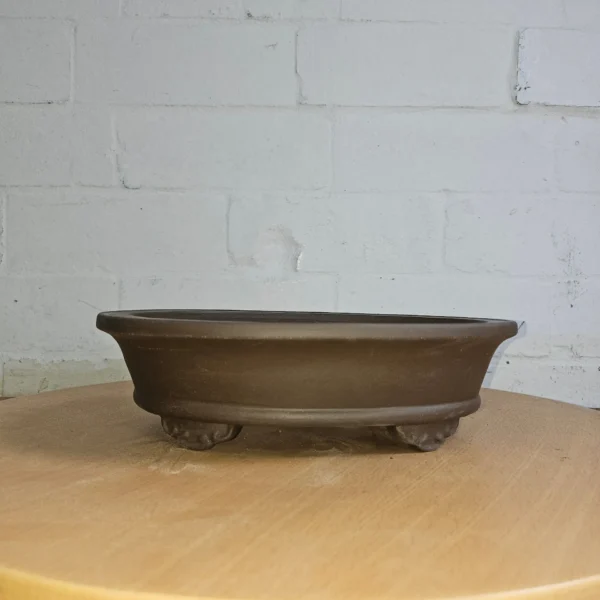 32cm Premium Unglazed Bonsai Pot | Oval | 32cm x 26cm x 9cm | Brown