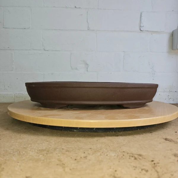 36cm Premium Unglazed Bonsai Pot | Oval | 36cm x 25cm x 6cm | Brown