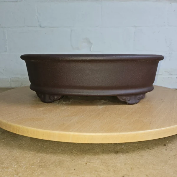 31cm Premium Unglazed Bonsai Pot | Oval | 31cm x 24cm x 9cm | Brown