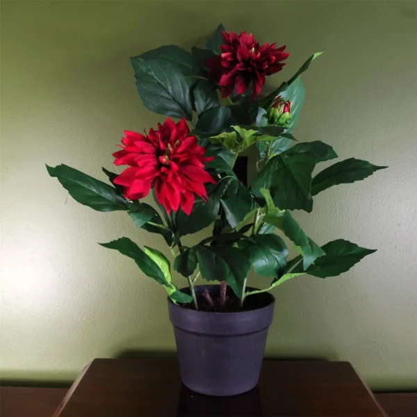 Artificial Dhalia Plant Flowers Flowering Plant Red Botanik