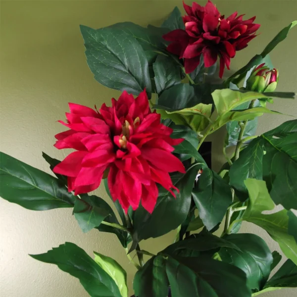 Artificial Dhalia Plant Flowers Flowering Plant Red Botanik - Image 2