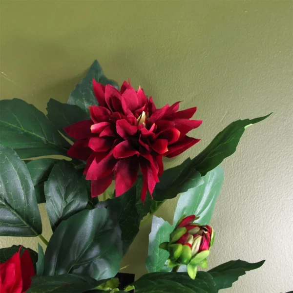 Artificial Dhalia Plant Flowers Flowering Plant Red Botanik - Image 3