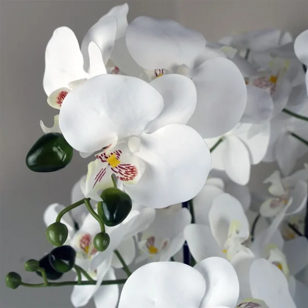 Orchid Artificial White Marble Effect Ceramic Planter Botanik - Image 4