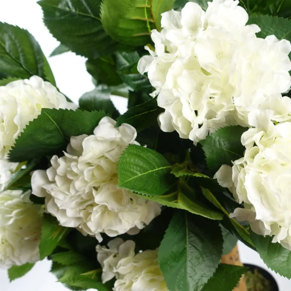 Artificial White Hydrangea Plant Potted 75cm Bush Botanik - Image 2