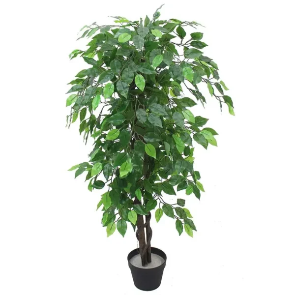 Artificial Ficus Tree Plant Green Extra Large Bushy Ficus 120cm 4ft Realistic Botanik