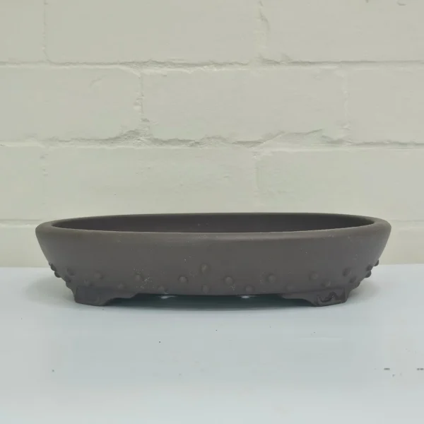 30cm Premium Unglazed Bonsai Pot | Oval | 30cm x 24cm x 6cm | Brown