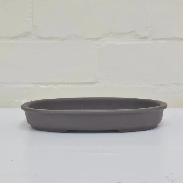 20cm Premium Unglazed Bonsai Pot | Oval | 20cm x 15cm x 3cm | Brown