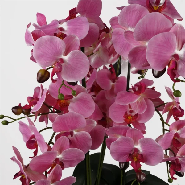 Orchid Artificial Pink Marble Effect Ceramic Planter Botanik - Image 2