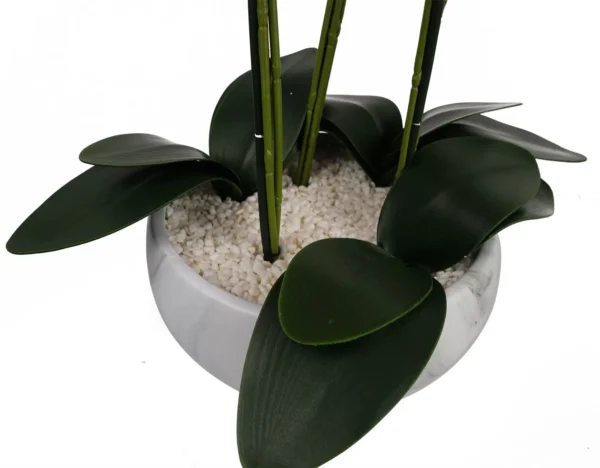 Orchid Artificial Pink Marble Effect Ceramic Planter Botanik - Image 3