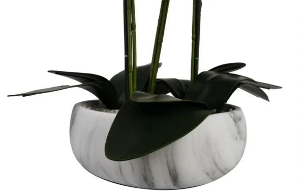 Orchid Artificial Pink Marble Effect Ceramic Planter Botanik - Image 4