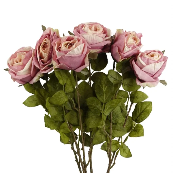 Pack of 6 x 70cm Artificial Light Pink Rose