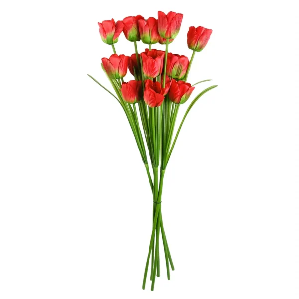 Pack of 6 x 80cm Artificial Tulip Red Stem - Image 2