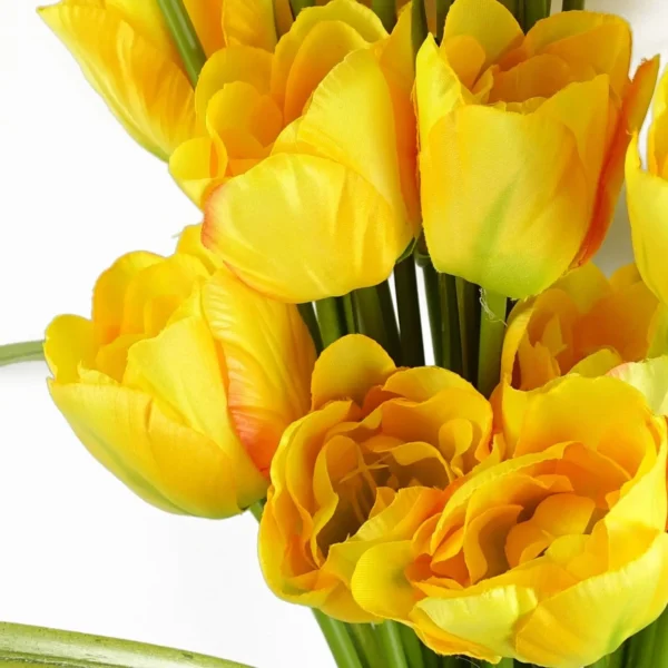 Pack of 6 x 80cm Artificial Tulip Yellow Stem - Image 2