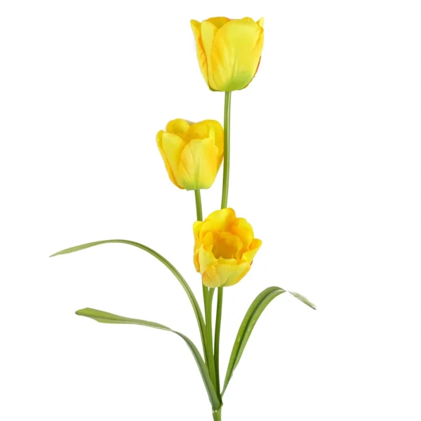 Pack of 6 x 80cm Artificial Tulip Yellow Stem - Image 7