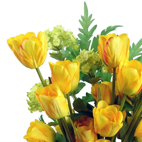 Pack of 6 x 80cm Artificial Tulip Yellow Stem - Image 8