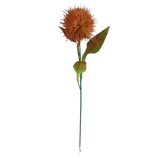 Pack of 6 x 70cm Globe Thistle Yellow Ball Artificial Flower Stem - Image 3