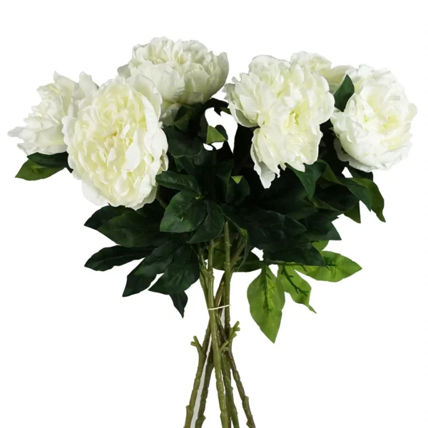 80cm Artificial White Peony Stem - Image 4