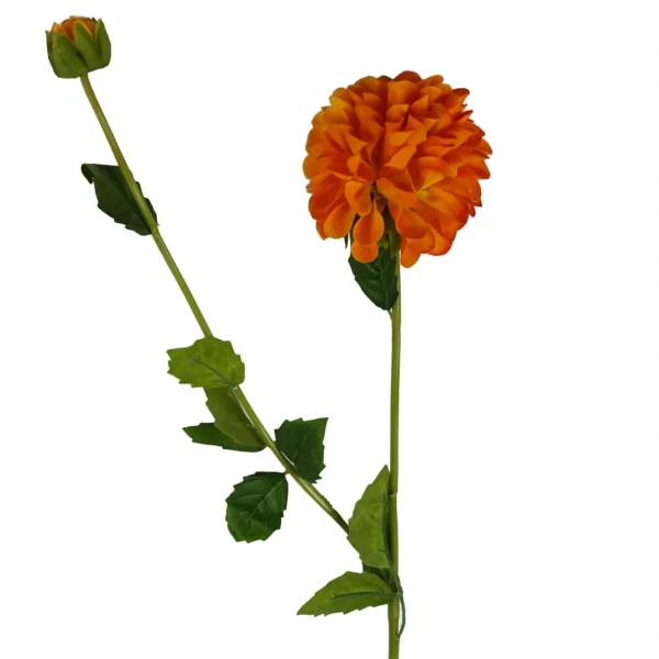 Dhalia PomPom Artificial Flowers Orange