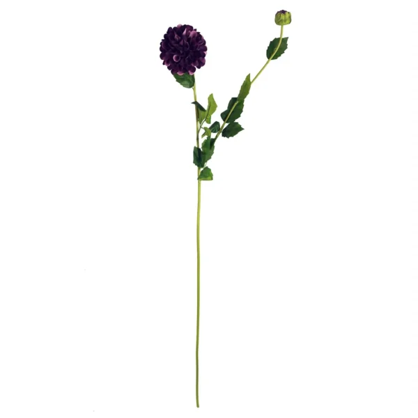 Dhalia PomPom Artificial Flowers Purple - Image 2