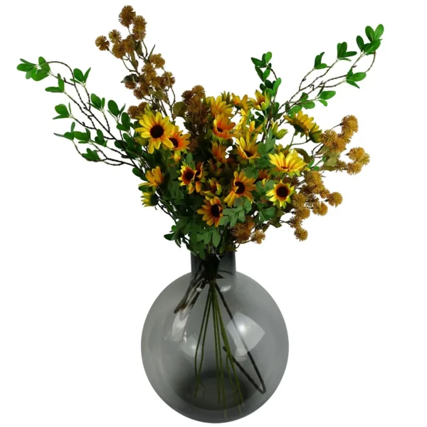 Pack of 6 x 85cm Craspedia Stem Yellow Artificial - Image 4