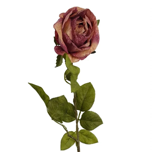 Pack of 6 x 70cm Artificial Dark Pink Rose - Image 6