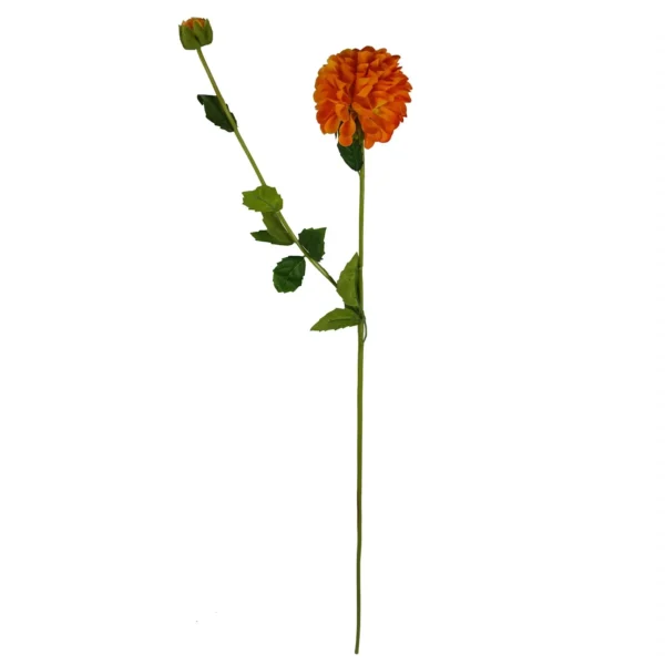 Dhalia PomPom Artificial Flowers Orange - Image 3