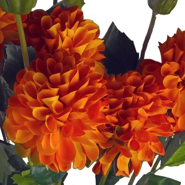 Dhalia PomPom Artificial Flowers Orange - Image 4