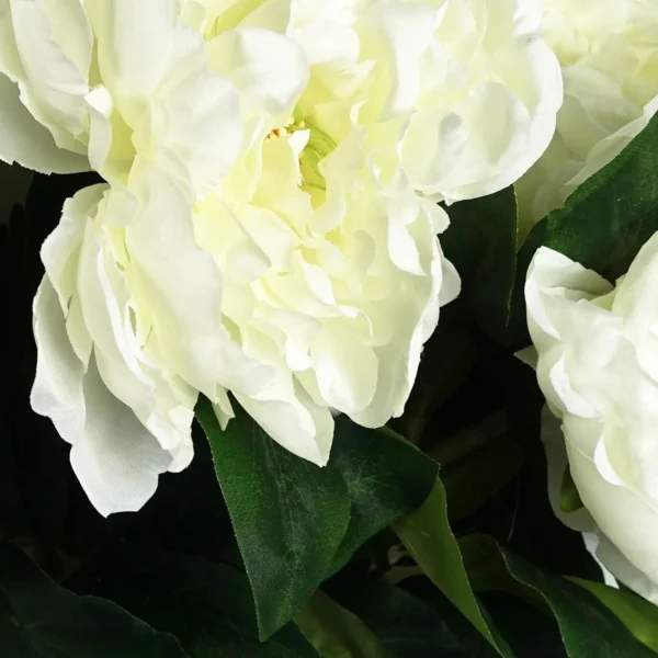 Pack of 6 x 80cm Artificial White Peony Stem - Image 5