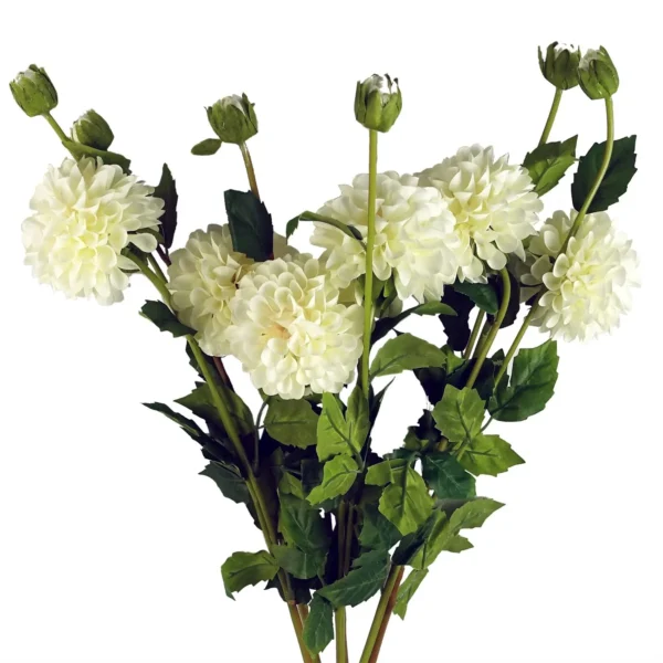 Dhalia PomPom Artificial Flowers Cream - Image 4