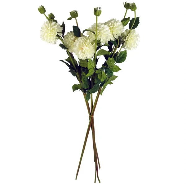 Dhalia PomPom Artificial Flowers Cream - Image 6