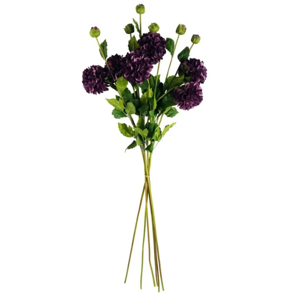 Dhalia PomPom Artificial Flowers Purple - Image 4