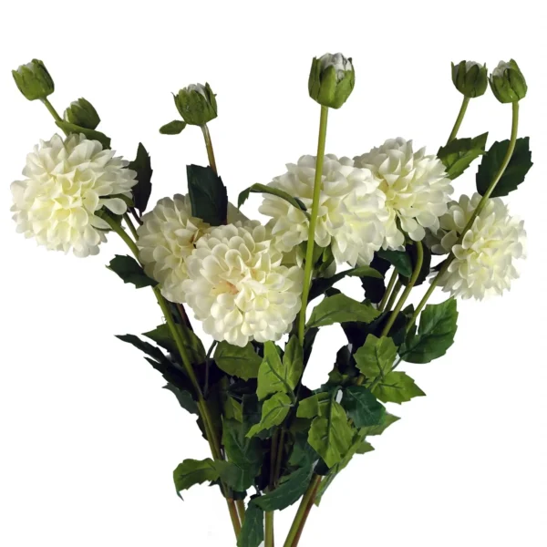 Dhalia PomPom Artificial Flowers Cream - Image 6