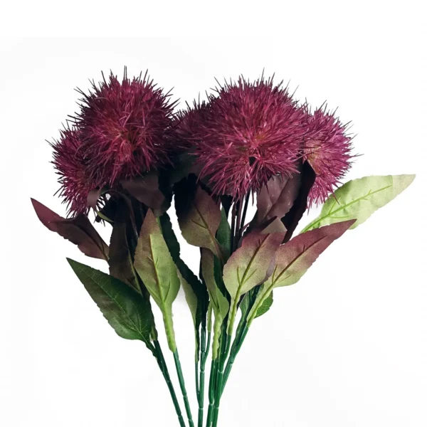 70cm Globe Thistle Purple Ball Artificial Flower Stem - Image 9