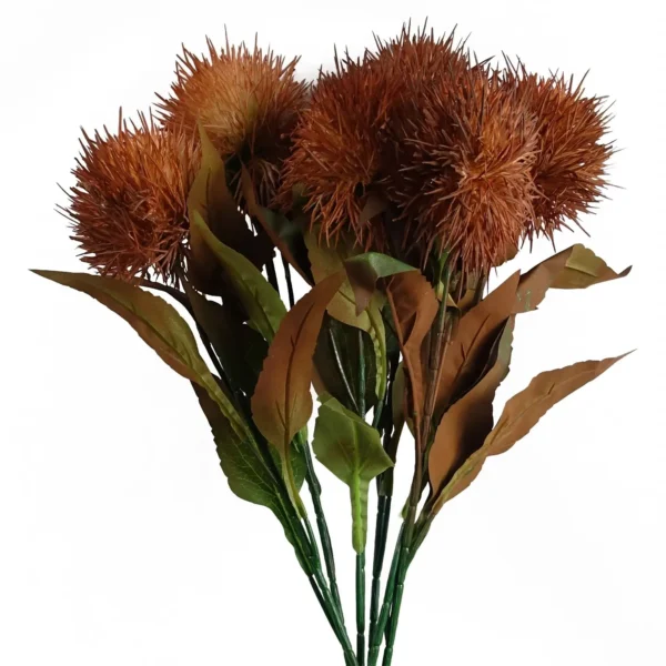 70cm Globe Thistle Yellow Ball Artificial Flower Stem - Image 8